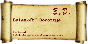 Balaskó Dorottya névjegykártya